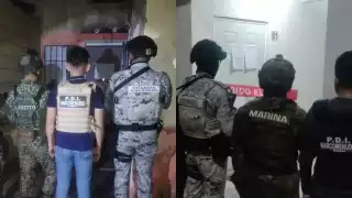 Durante los cateos se encontraron varias bolsas con presunta marihuana