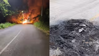 Reportan presuntas detonaciones tras quema de llantas en carretera de Chetumal