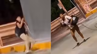 Captan en video a una pareja presuntamente robando cableado en la Supermanzana 59 de Cancún