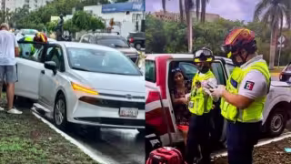 Accidente automovilístico deja dos menores de edad lesionados en Playa del Carmen