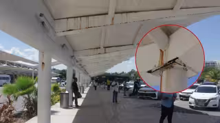 Óxido y deterioro en estructuras de la Terminal 3 del aeropuerto de Cancún evidencian descuido