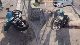 Motociclista resulta gravemente lesionado tras chocar en la SM 32 de Cancún