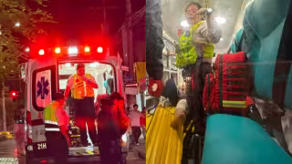 Jóvenes en motocicleta derrapan sobre la avenida 30 de Playa del Carmen; mujer resulta lesionada