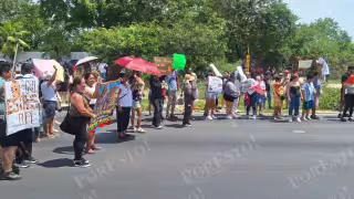 Manifestantes en apoyo a “Pepe” Tigre bloquean un carril del bulevar Colosio de Cancún: VIDEO