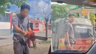 Mototaxista amenaza con machete a automovilista durante discusión vial en Cancún