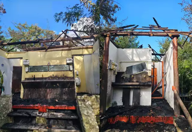 Una palapa de Aviomar Adventures, en la Costera Sur, colapsó debido a las llama