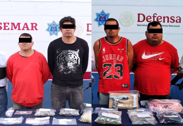 Los detenidos fueron identificados como Antonio “N”, alias “Toño”; Julio “N”, alias “Pelón”; Edgar “N”, alias “Grande” y Pedro Alberto “N”, alias “Güero”