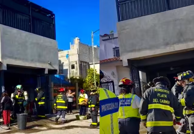 Incendio de una casa en Villamar II moviliza a cuerpos de emergencia en Playa del Carmen