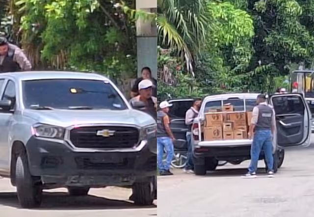 Los productos decomisados fueron cargados en una camioneta