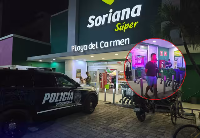 Extranjero intenta salir de un supermercado con mercancía robada y es detenido en Playa del Carmen