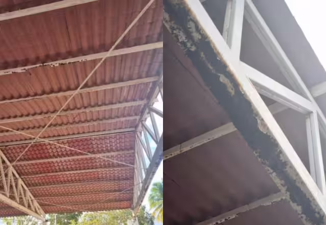 La estructura metálica del domo presenta un avanzado proceso de corrosión derivado del paso de los años