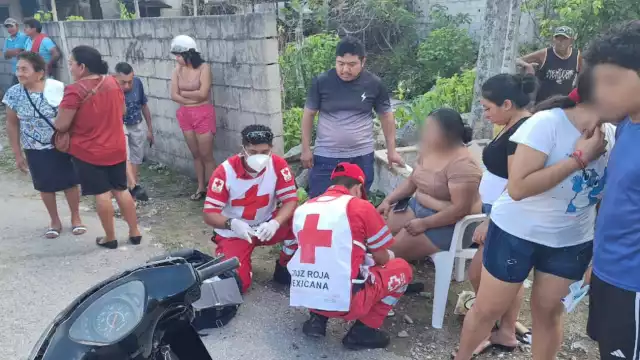 Paramédicos de la Cruz Roja curaron las lesiones de la mujer, la cual no ameritó traslado al hospital