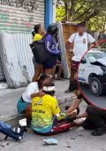 Paramédicos brindaron atención a los lesionados antes de trasladarlos a un hospital