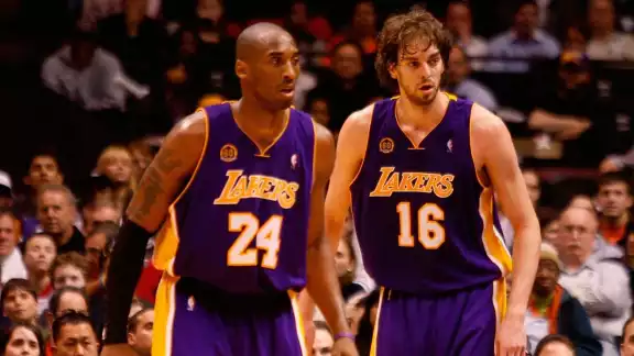 Con los Lakers, Pau Gasol hizo una gran dupla con Kobe Bryant Con los Lakers, Pau Gasol hizo una gran dupla con Kobe Bryant