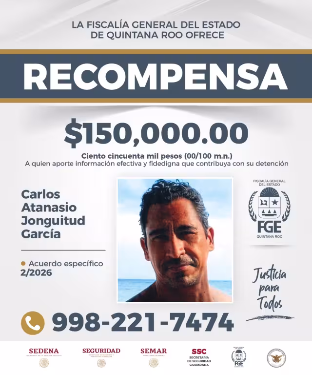 Activan recompensa de 150 mil pesos por un presunto abusador de un menor en Playa del Carmen