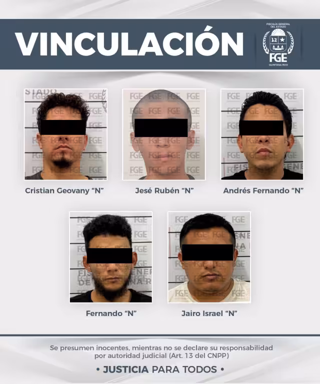 Vinculan a proceso a cinco presuntos sicarios por intento de homicidio en Tulum