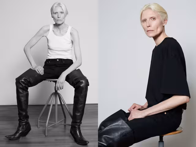 El enérgico estilo de caminar de la estilista y modelo Minttu Vesala robó el espectáculo en el desfile de moda Balengica