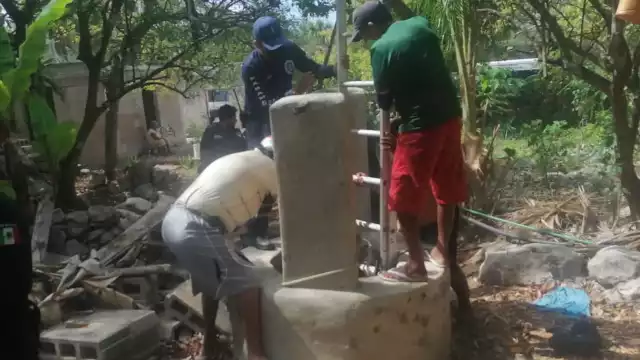 Elementos de Protección Civil rescataron a una mujer de un pozo en Dzidzantún