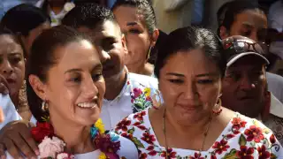 Claudia Sheinbaum se reunió con militantes de Morena en Valladolid