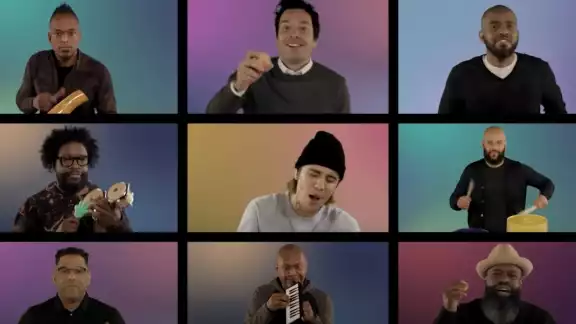 Justin Bieber y Jimmy Fallon interpretan 2Peaches" Justin Bieber y Jimmy Fallon interpretan 2Peaches"