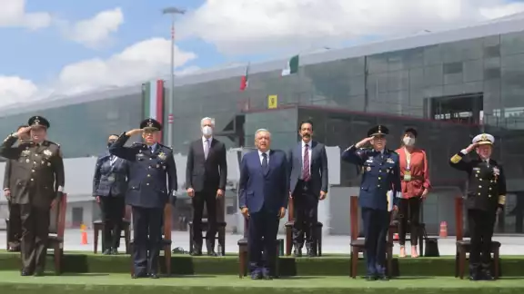 El presidente Andrés Manuel López Obrador inauguró la Feria Aeroespacial México 2021 que durará del 22 al 25 de septiembre de 2021