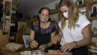 La candidata Cecilia Patrón en su reunión con la comunidad de emprendedores Nicanica