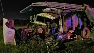 Así quedó el tráiler luego de salirse de la carretera