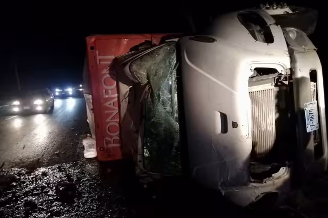 Así terminó la unidad pesada luego del accidente