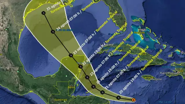 Trayectoria de la Tormenta Tropical 14 (Conagua clima)