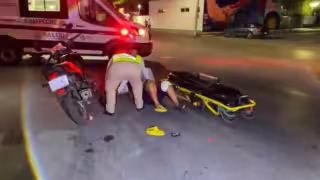 Choque de motos en el barrio de Santa Ana en Campeche deja una mujer lesionada
