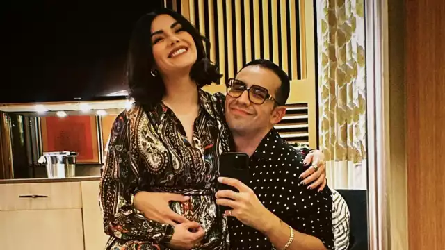 El Capi y su esposa durante el embarazo