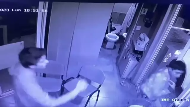 Así fue el ataque del joven al guardia de seguridad en Puebla