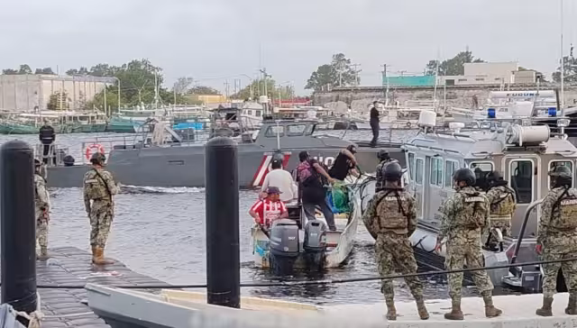 Aseguran compresores, arpones y tanques de buceo en operativo naval en Yucatán