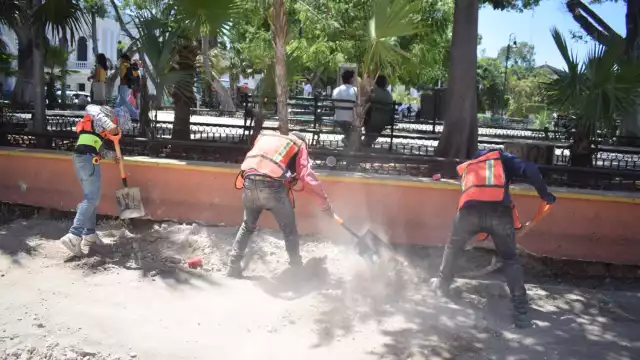 La Plaza Grande de Mérida se encuentra en remodelación, por lo que permanece cerrado el acceso
