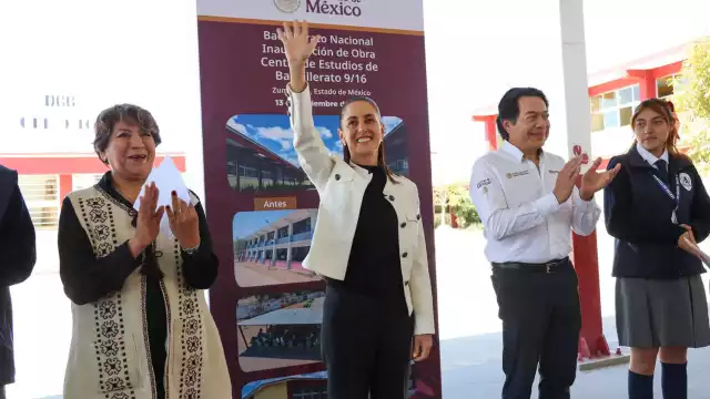 Presidenta Claudia Sheinbaum inaugura obra de reconversión del Centro de Estudios de Bachillerato 9/16 de Zumpango
