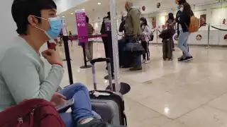 Desde muy temprana hora inició la llegada de pasajeros al aeropuerto de Mérida, siendo la CDMX el destino