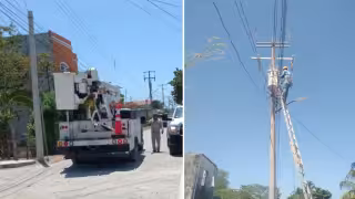 Revienta cable de alta tensión y deja sin energía a más de 2 mil habitantes de Sabancuy