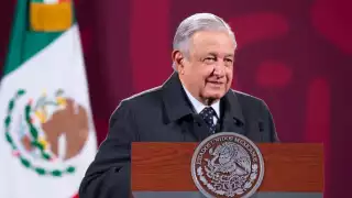 Presidente AMLO en conferencia matutina de prensa