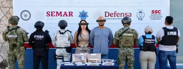 El Dober fue detenido junto a una mujer y fueron presentados por las autoridades.