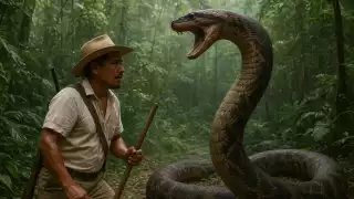De acuerdo con el testimonio, el hombre avanzaba por el monte, cuando debajo de las raíces de un gran árbol se encontró con una enorme serpiente