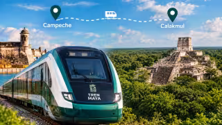 ¿Cómo llegar a Calakmul desde Campeche en el Tren Maya? Esta es la ruta