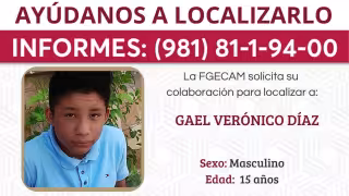 Autoridades buscan a Gael Verónico Díaz tras su desaparición en Campeche