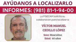 Víctor Manuel Cedillo, de 60 años, permanece desaparecido desde el 8 de agosto