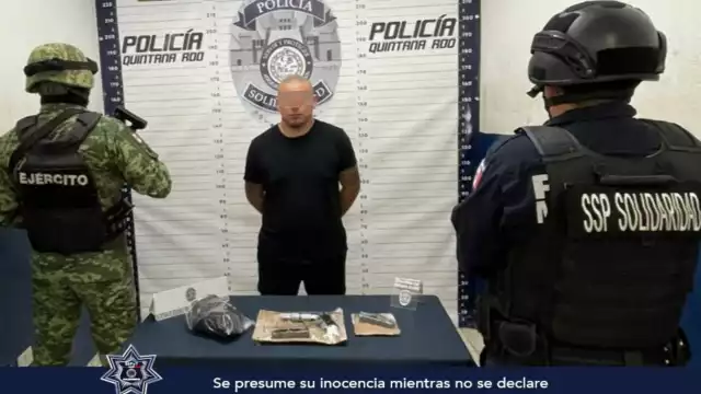 Un hombre originario de Colima fue detenido en posesión de arma de fuego en Playa del Carmen
