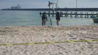 Los policías acordonaron la zona donde fue hallado el feto