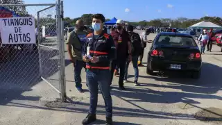 Este domingo se llevó a cabo el tianguis de automóviles en el interior del terreno