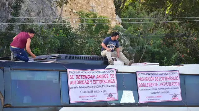 En total participaron mil 500 transportistas de carga, pasaje y turismo en todo el municipio