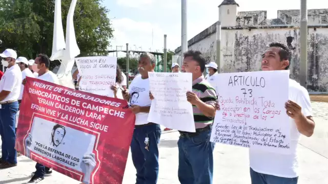 Los sindicatos involucrados son Telefonistas de Campeche, del Nacional Monte de Piedad y el Frente de Trabajadores Democráticos de Campeche
