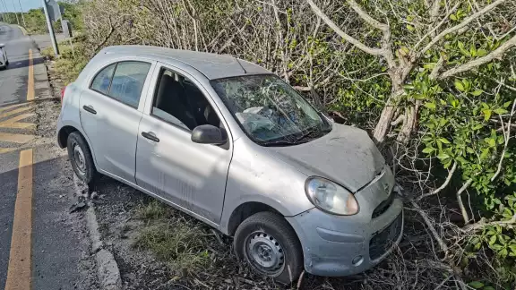 Fueron las mismas áreas verdes las que impidieron que el carro no terminara en el agua Fueron las mismas áreas verdes las que impidieron que el carro no terminara en el agua