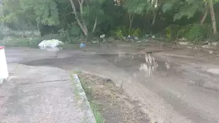 Las calles de esta colonia se mantienen encharcadas con aguas negras.